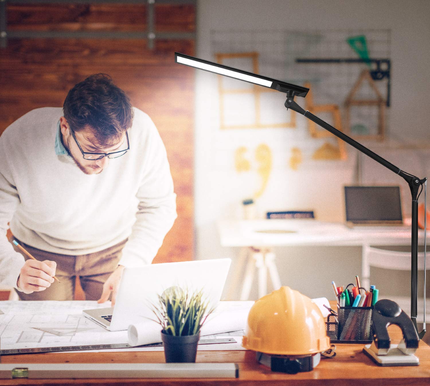 Buy PHIVE LED Desk Lamp, Architect Clamp on Desk Light, EyeCaring