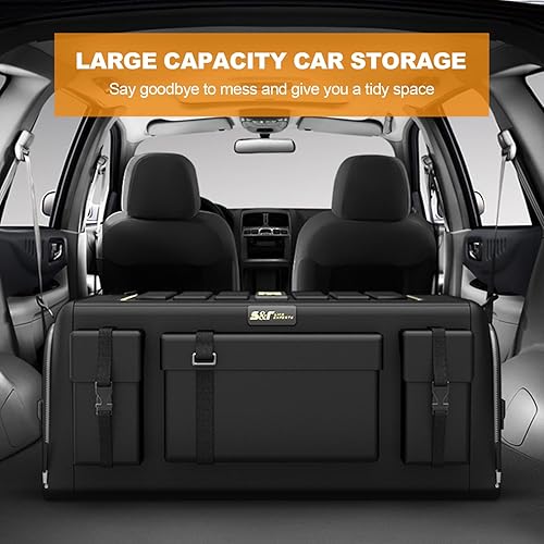 Miniatura 3 de Ergocar Organizador de maletero de automóvil, organizador de almacenamiento para maletero de automóvil, multibolsillo, almacenamiento ordenado,