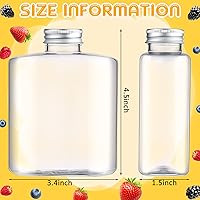 Vista 2 de Thenshop Paquete de 24 botellas de plástico con tapas, botellas de jugo transparentes, botella de agua plana, botella de plástico reutilizable, mini
