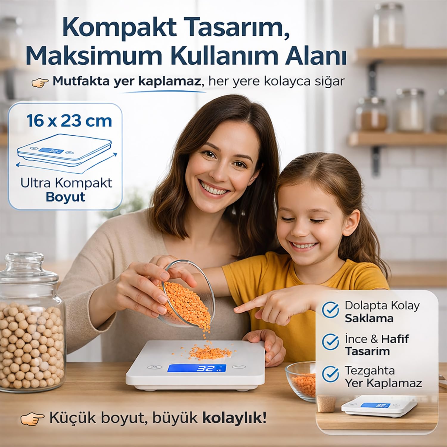 Bluefox Topaz Premium Dijital Mutfak Tartısı 10kg | Temperli Beyaz Cam, Geniş LCD Ekran, Yüksek Hassasiyet Sensör | Şık ve Dayanıklı Tasarım | Geniş yüzey 23x16cm