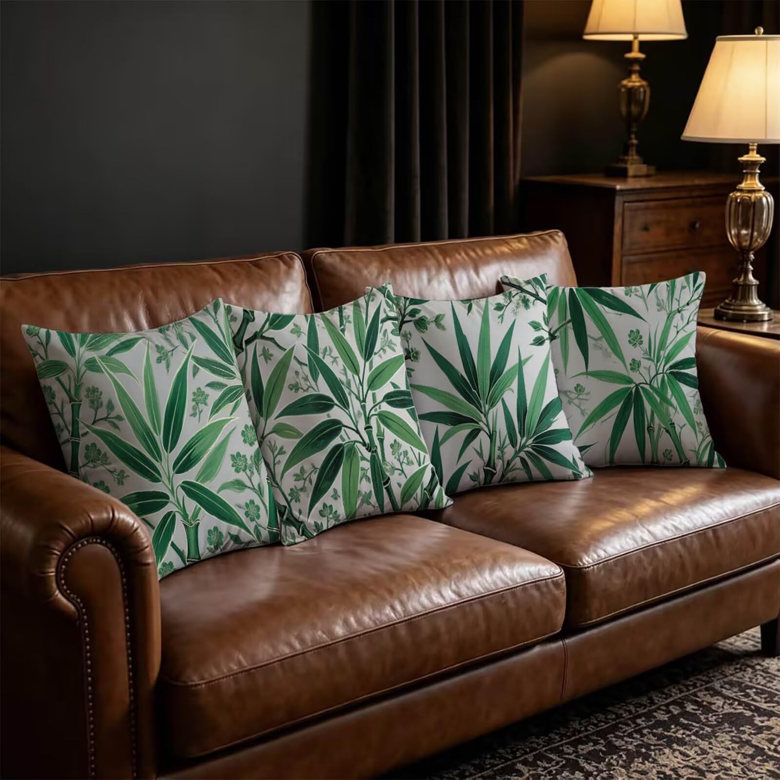 Federe Cuscini Letto 55x55cm Federe Copricuscini Divano Semplice THDZ-0805 | Outdoor Federe Copricuscini Divano Verde 4 Pack Morbido Resistente Attraente Decorazioni per Letto Divano Regalo Donna