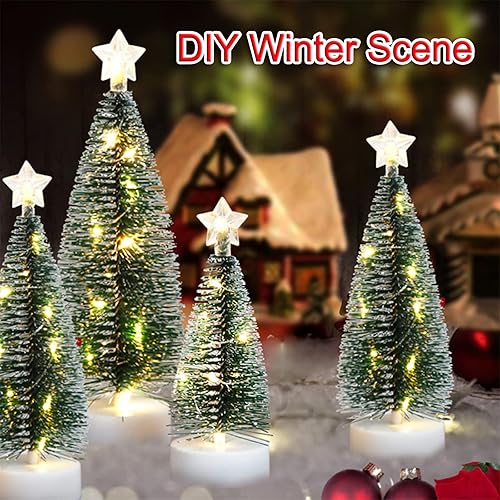 Miniatura 2 de Árboles de Navidad en miniatura de escritorio pequeño árbol de Navidad con adornos mini árbol de escritorio para decoración de mesa del hogar de