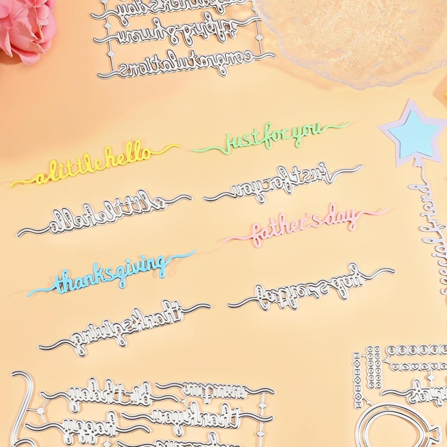 GLOBLELAND Balloon Blessings Cutting Dies for Card Making Holiday Balloons Metal Die Cuts Greetings Shaker Cut Dies for Halloween Thanksgiving Christmas DIY Embossing Scrapbooking Paper Crafts Decor