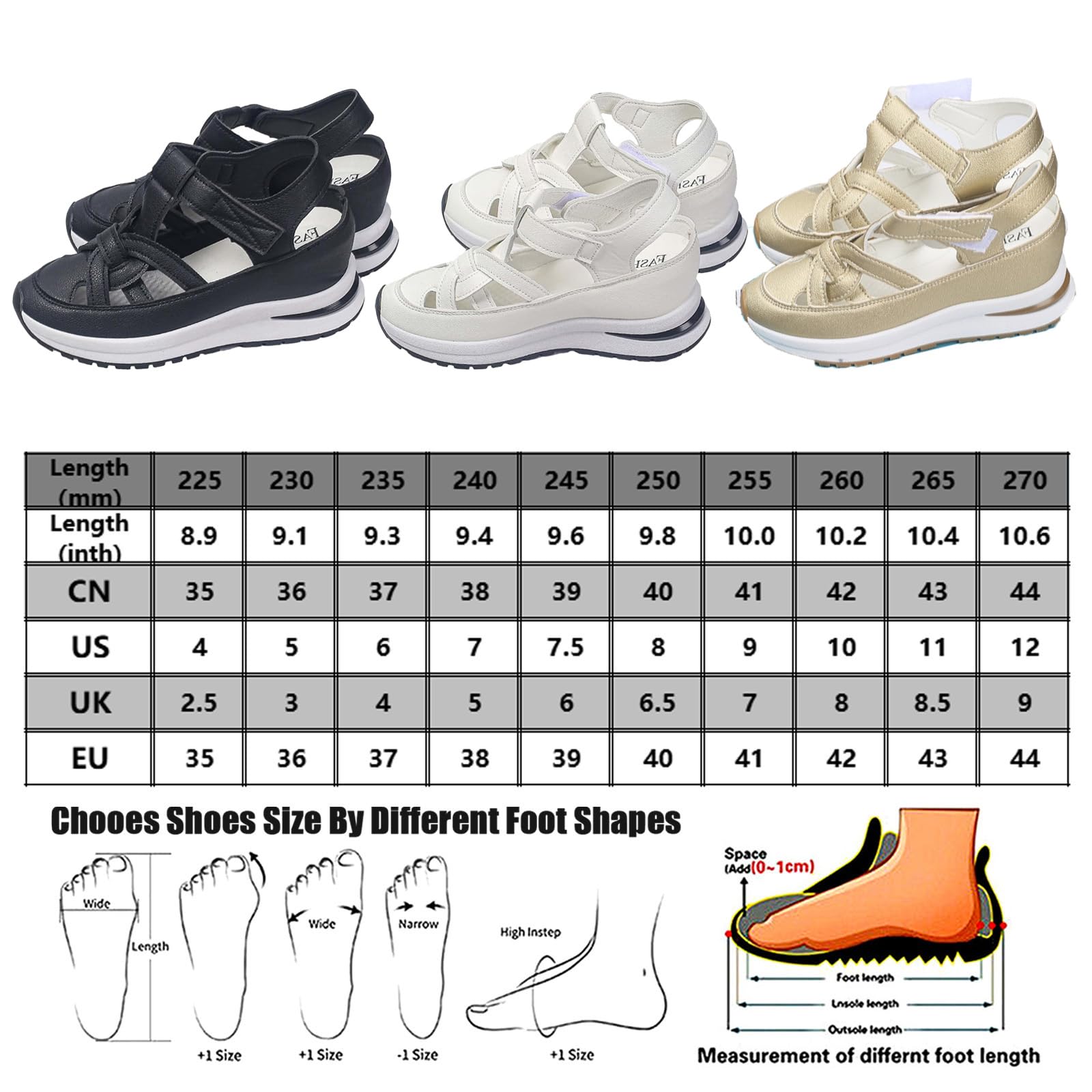 Sandali da donna Hollow Out Breathable Platform Wedge Sandals Sneakers, Sandali da donna Closed Toe Sandals, Summer Gladiator Roman Sandal