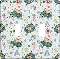 Vista 14 de Baby Turtle - Cubierta decorativa de pared para interruptor de luz de palanca de 1 banda, lindas tortugas subacuáticas, placa frontal eléctrica