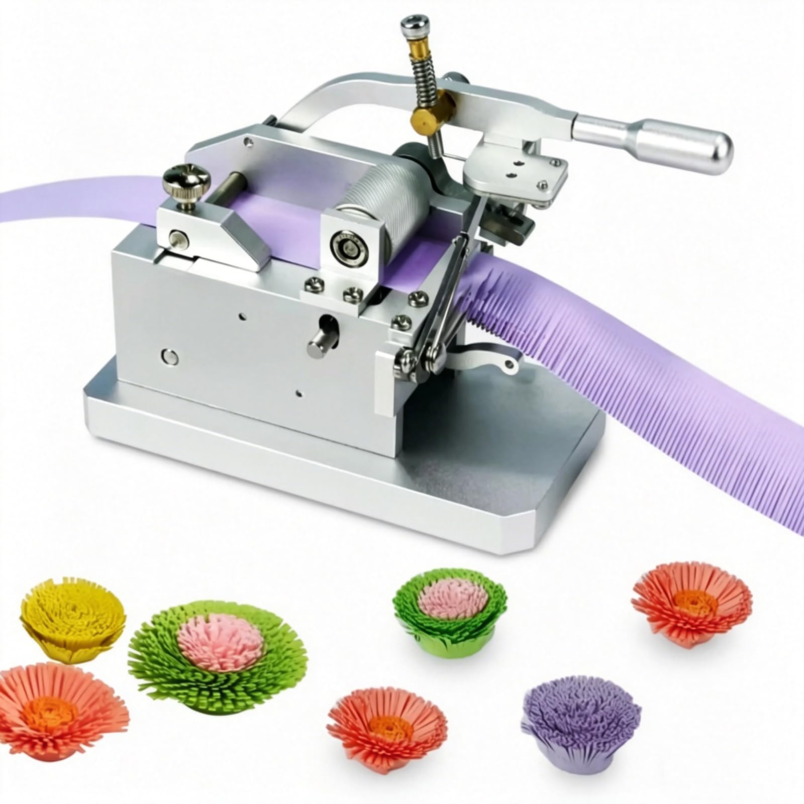 Outil de coupe de pompons pour quilling, machine à fringer, coupe de style ciseaux avec technologie d'alimentation en papier, coupe des bandes de 5 mm à 20 mm pour la création de fleurs et de pompons