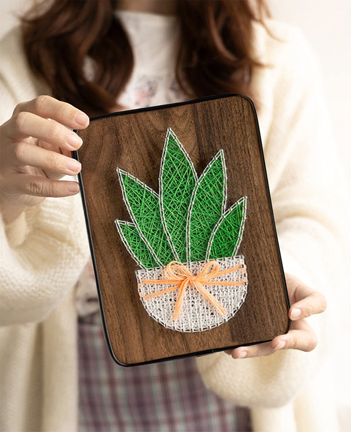 BAZIMA DIY String Art Kit for Beginner,DIY Aloe Potted Craft Kit,Unique Gift,Craft Kit for Holidays