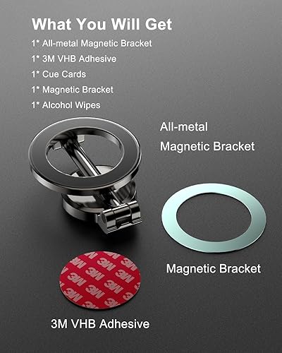 Miniatura 7 de Soporte magnético para teléfono para automóvil para montaje MagSafe con rotación de 360, imanes ultra fuertes, soporte de teléfono celular