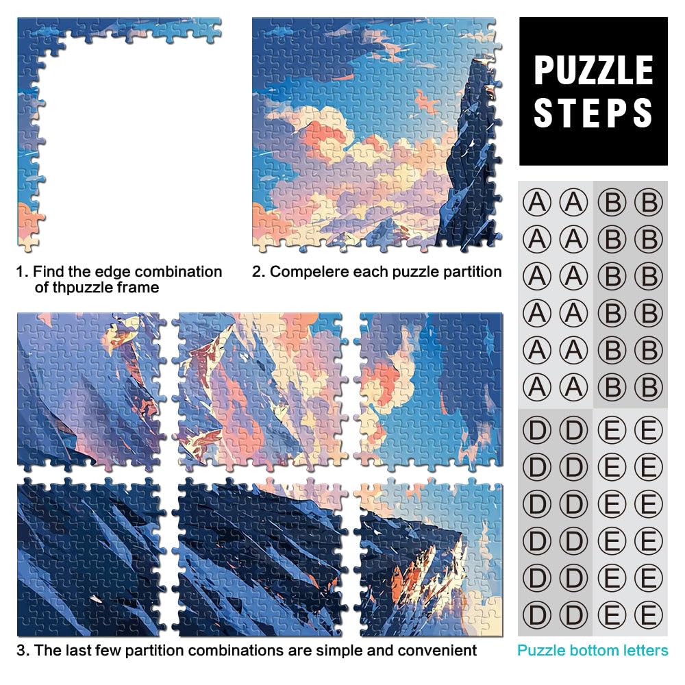 Cima innevata Puzzle da 2000 pezzi per adulti Aiuta il cervello ad allenare i giocattoli che creano dipendenza per coltivare la pazienza Un'opera d'arte 70x100cm