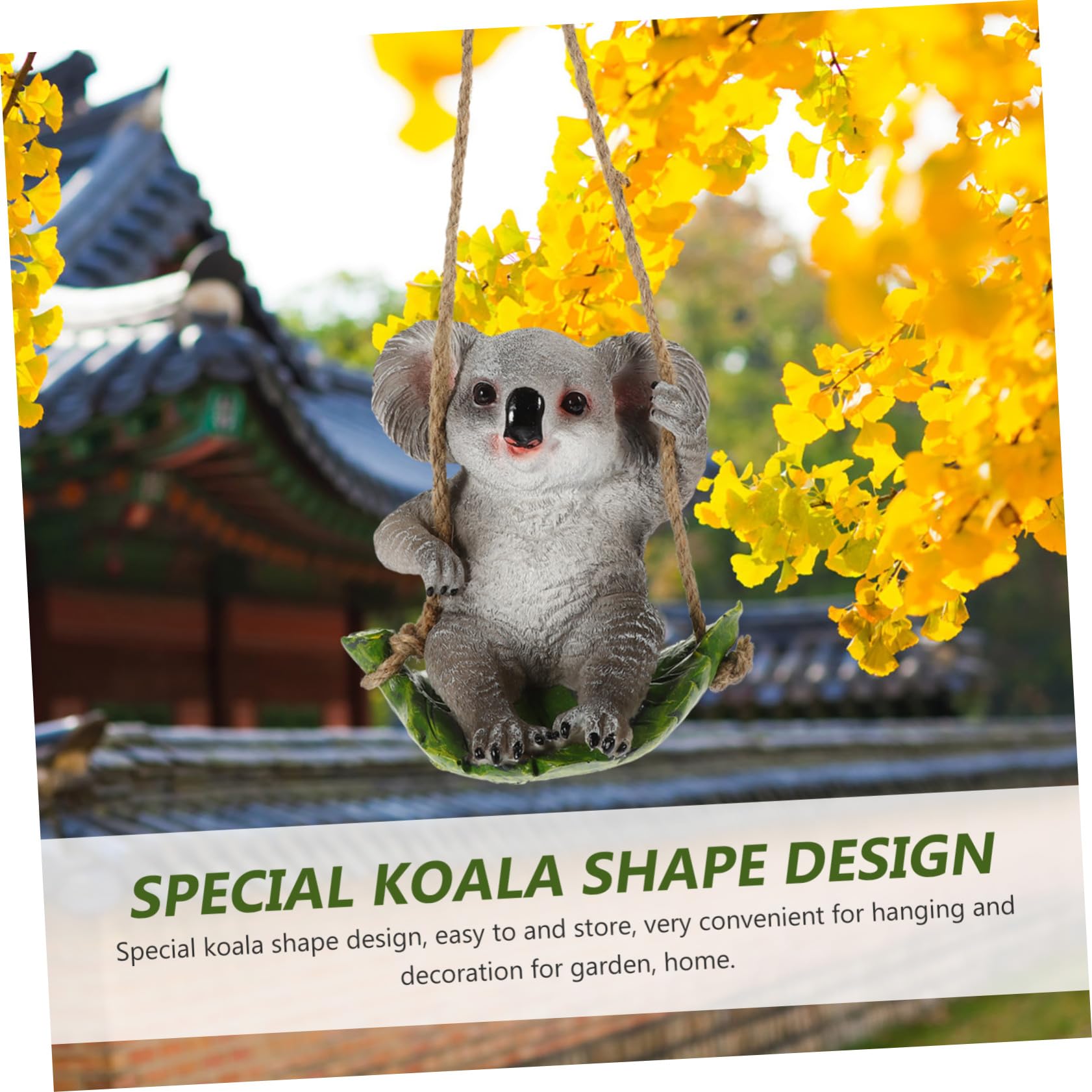 Delikatna Dekoracja Koala z Żywicy Wisząca Figurka Zwierzęca Do Ogrodu Lekka i Przenośna Ozdoba Zewnątrz Unikalny Design Do Dekoracji Podwórka