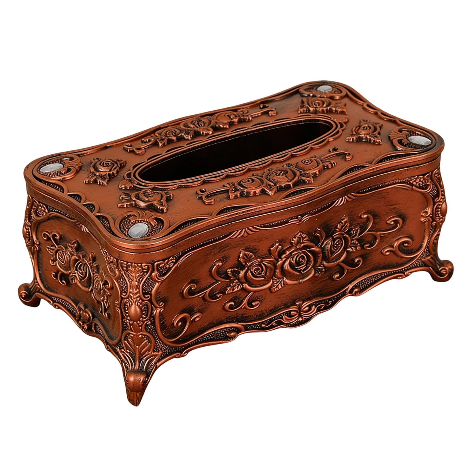 Buxuaaaa Green Red Tissue Holder Featuring Easy Access Lid And Finish For Kitchen Living Room Use Embossed Pattern Tissue Box Finish Easy Access Bathroom Kitchen