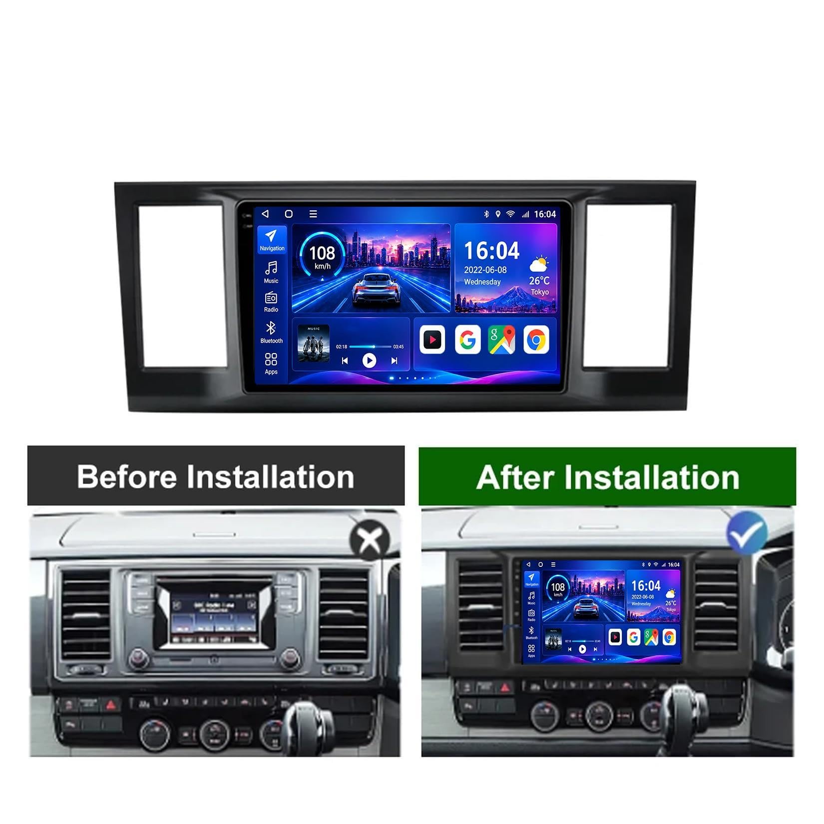 Android 12 Stereo Auto Per Volkswagen Caravelle 6 2015-2020 10 Pollici HD Touchscreen Con Carplay Android Auto DSP BT 5.0 MirrorLink Hi-Fi DAB RDS GPS Navigazione SWC Telecamera Posteriore(M700S)