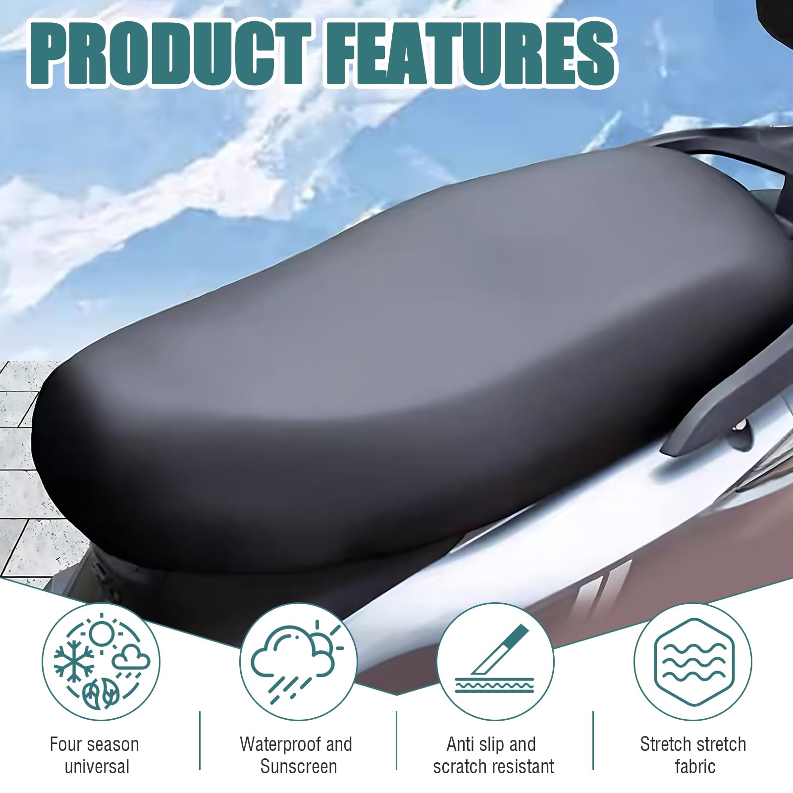 JFG RACING Funda universal para asiento de moto, cubierta de agarre de goma antideslizante para asiento de motocicleta para la mayoría de las motos Pit Dirt Bike CRF YZ KX WR