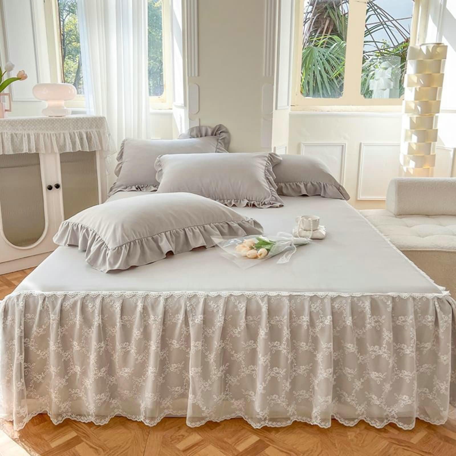 Zestaw pościeli 220 x 180 cm - komplet pościeli 1 szt. poliester - prześcieradło super King (180 x 220 cm) rozmiar, szary