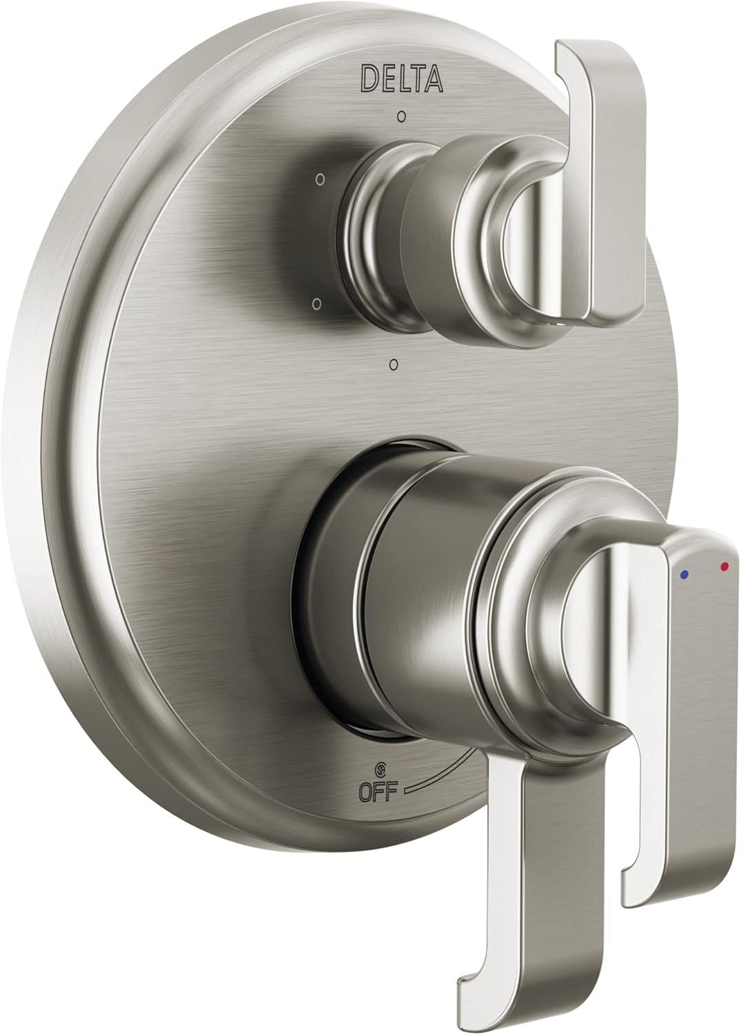 Delta Tetra Dual-Function Shower Handle Trim Kit with 6-Way Integrated Diverter, Matte Black Shower System Valve with Diverter, Matte Black T27989-BL (Valve Not Included)