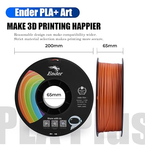 Creality PLA Filament Pro Orange (Pumpkin), 1.75 mm 3D Printer Filament, Ender PLA + (Plus) Printing Filament, 1 kg (2.2 lbs) / Reel, Dimensional Accuracy ±0.03 mm. Fits Most FDM Printers