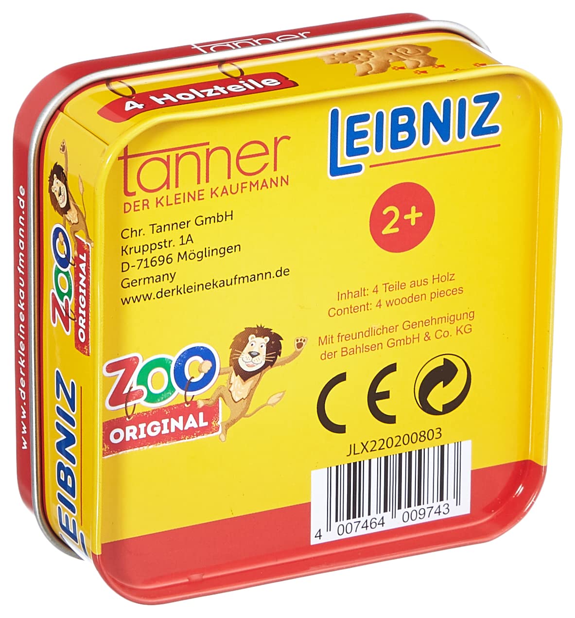 Tanner Cookies Zoo Leibniz drewniana zabawka kucharska, od 3 lat do 12 lat, mała, unisex, motyw zwierzęcy