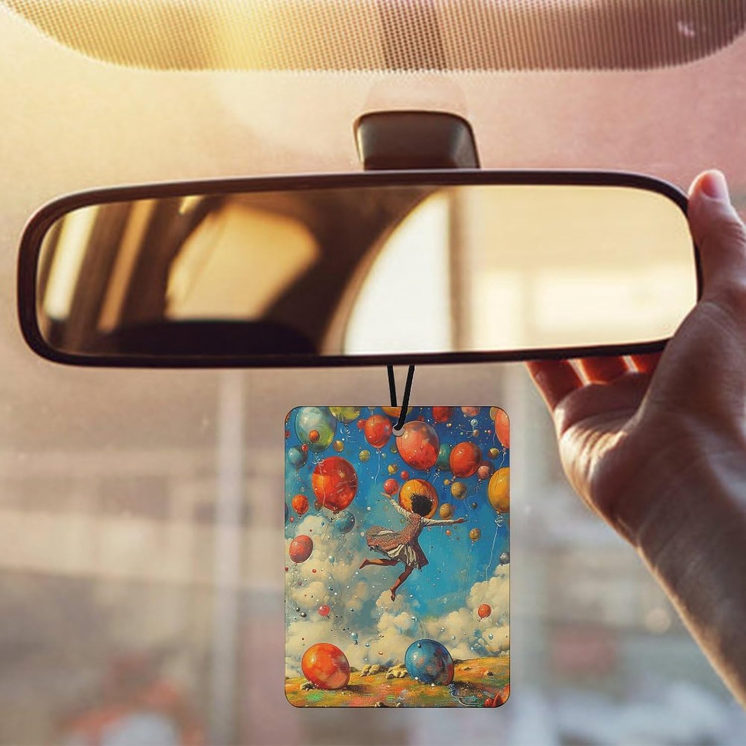 5 Pcs Car Air Fresheners Hanging Air Freshener Jump Into Balloon Hanging Scented Cards Fragrance Scented Cards for Car Car Aromatherapy Tablets for Car