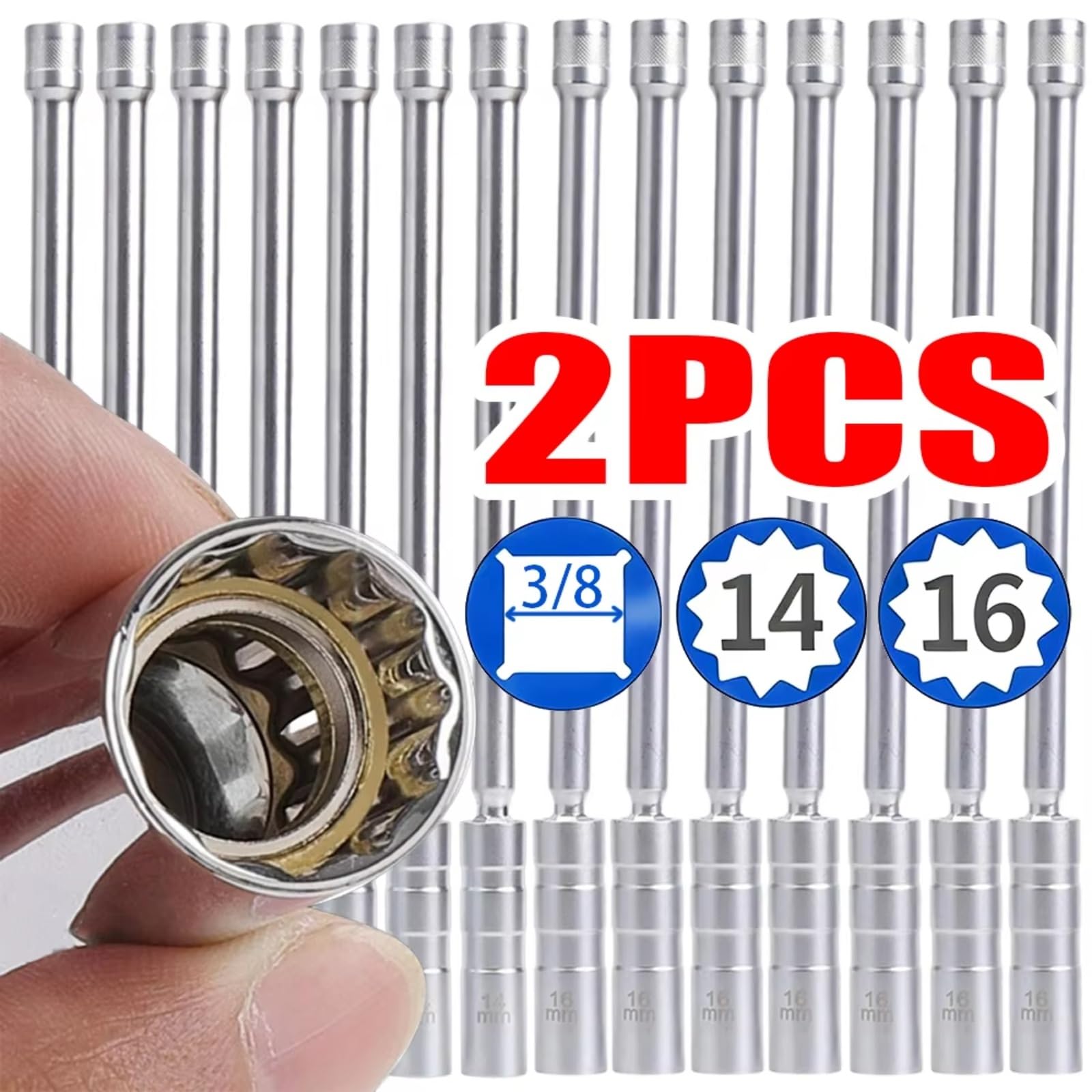 Llave Extensión Universal Magnética para Bujía Herramienta Extracción Pared Fina para Taller Herramientas Manuales Reparación Automática Juego de Llave para Bujías