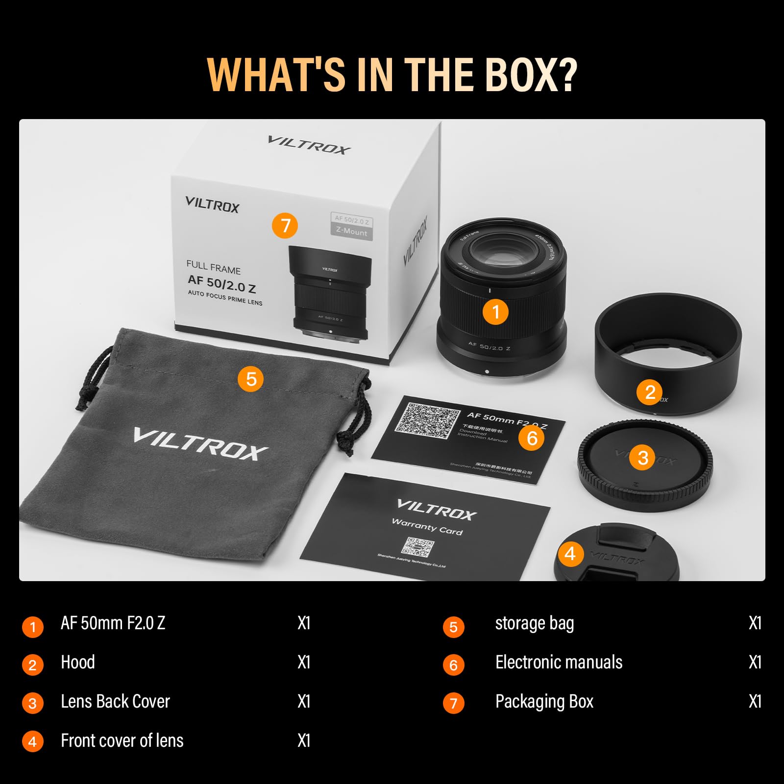 VILTROX 50mm F2.0 Plein Cadre Objectifs Autofocus STM pour Nikon Z Mount Camera Lenses Objectifs compatibles avec Nikon Z9 Z8 Z7 Z6 Z5 Z50 Z30 ZFC