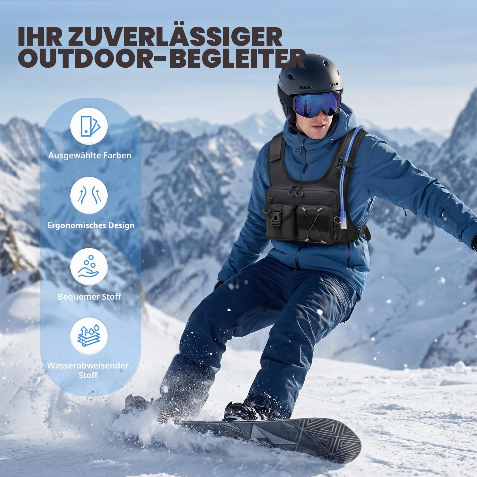 Criuage USA Original Patent Running Hydration Vest Rucksack, Leichte Brusttasche mit 2,0L Wasserblasentasche Daypack für Wandern Laufen Radfahren Rennen Marathon für Damen Herren