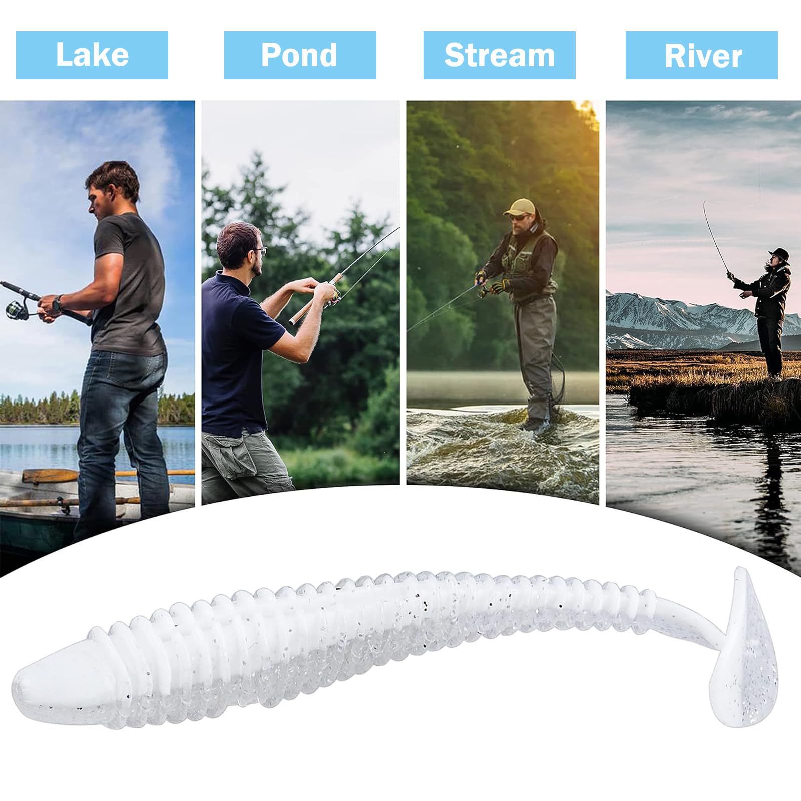 AZSJML 102 Stck Angel Kder Knstlicher Wurm, Knstliche Kder Wrmer  Fisch, weiche Kunststoffwrmer, Angel Kder Box Set Wurm Angelkder  Wurm-Angelkder fr Salzwasser und Swasser : Amazon.de: Sport & Freizeit