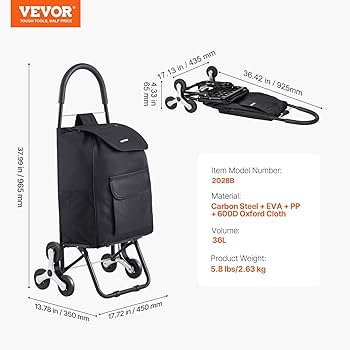 minale1037【Shoppingcart】Dr. VEVOR Folding Shopping Cart with Removable Waterproof Liner
