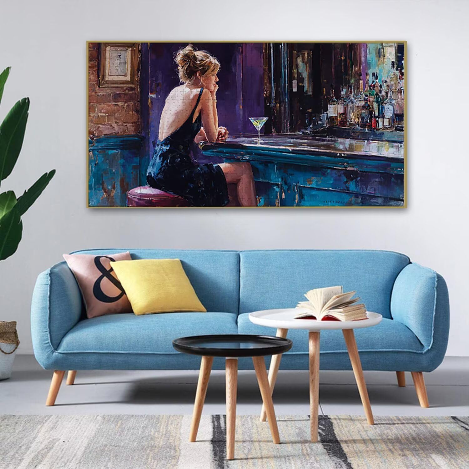 Puzzle dla dorosłych 1692 elementów, kobieta z baru puzzle, trudne, wyzwanie, puzzle idealnie pasują, napis na plecach, bez pudru, prezent dla seniorów (179x31cm) v-572