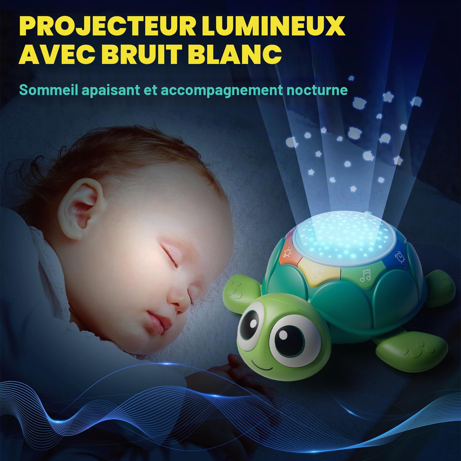 Lehoo Castle Jouets Bébés 1 an, Tortue Musicaux Jouet à Ramper avec Musique et Lumières, Cadeau pour Nouveau-né 3-6-9-12 Mois, Idée de Cadeau d'anniversaire pour Bébé