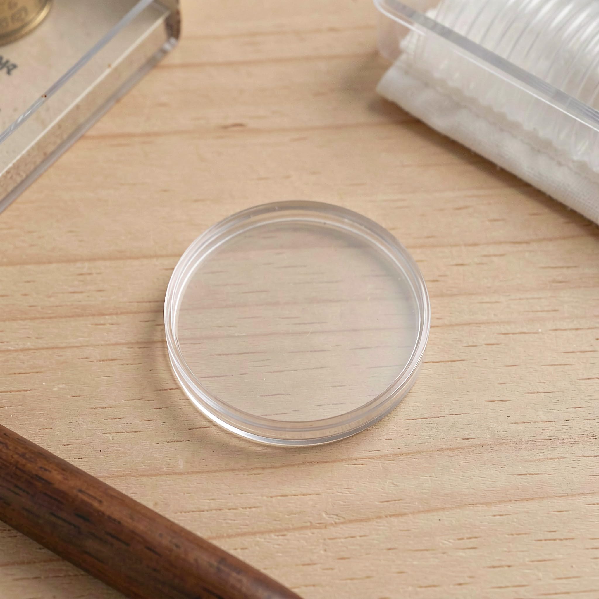 Gatuida 2 Juegos de cápsulas Transparentes para Monedas de 40 mm, Estuche
