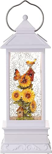 Spring Decorative Candle Water Lantern with Sunflowers, Bird and Butterfly,