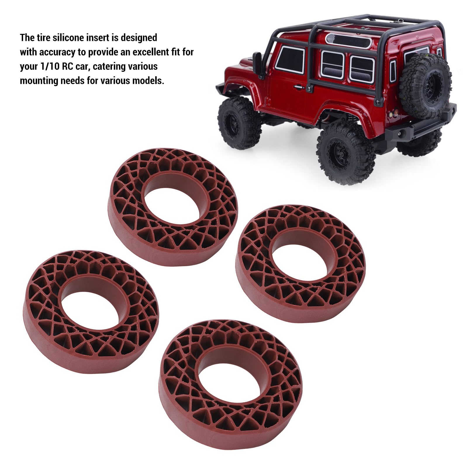 1.9in 4Pcs RC Car Tire Silicone Insert High Strength Silicone Enhanced Off Road Grip Stability Insert for 1/10 RC Crawler Car Accuracy (Copper)