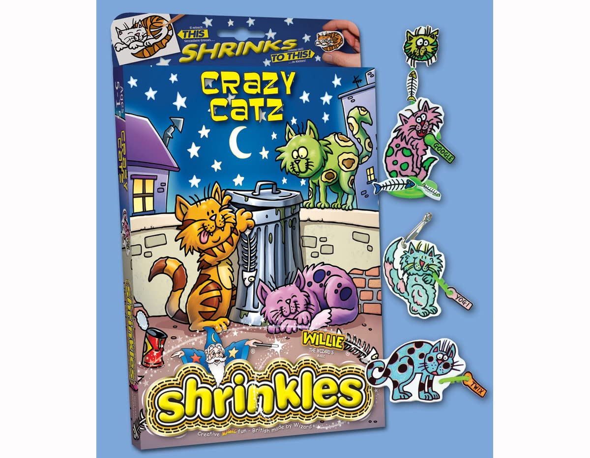 Shrinkles Crazy Catz Magic Plastic Kit with 6 Designs and Accessories