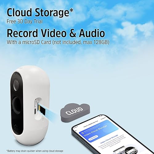 Miniatura 7 de Energizer Smart 2K - Cámara de seguridad con batería para exteriores, inalámbrica, recargable, resistente a la intemperie, vista en vivo, audio de 2