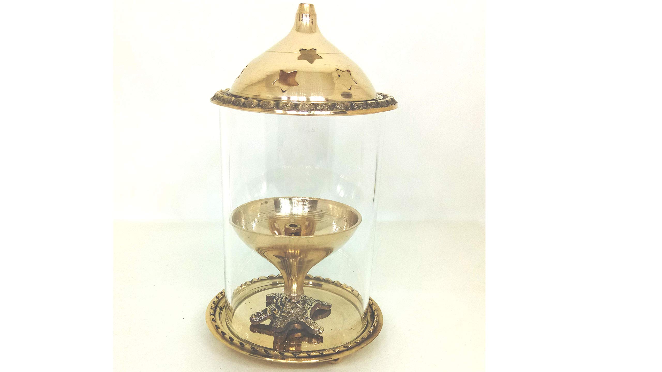 URBAN HAAT Akhand Diya with Tortoise Base (Medium, Brass) for Good Luck 3