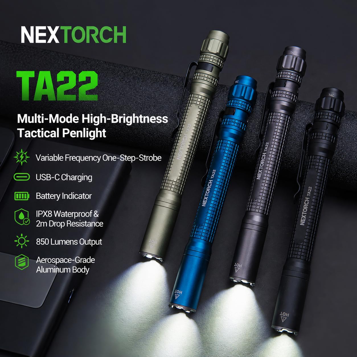 Amazon.co.jp: NEXTORCH TA22 タクティカル EDC ペン 懐中電灯 充電式