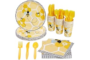 BLUE PANDA 144-Piece Bumble Bee Birthday Party Decorations
