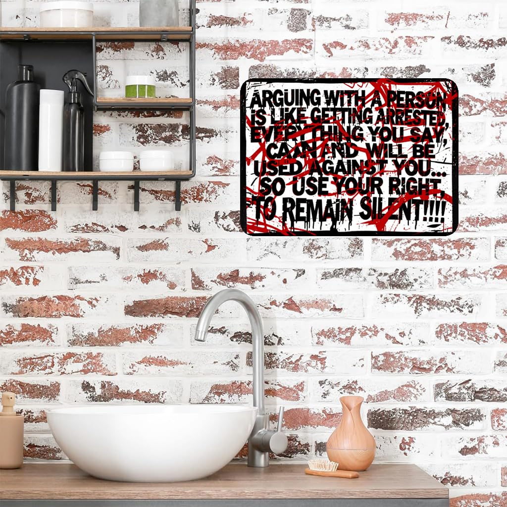 Arguing With Woman Like Arrested Tin Sign, 8x12 Inch