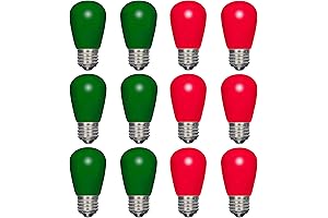 Edison LED String Lights with 12 Red and Green Bulbs