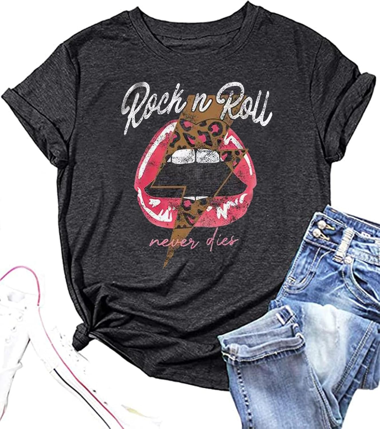 Rock N Roll Shirt Women Vintage Rock Music Graphic Shirt Country Music Tee Funny Letter Printed Casual Short Sleeve Tops - Image 5