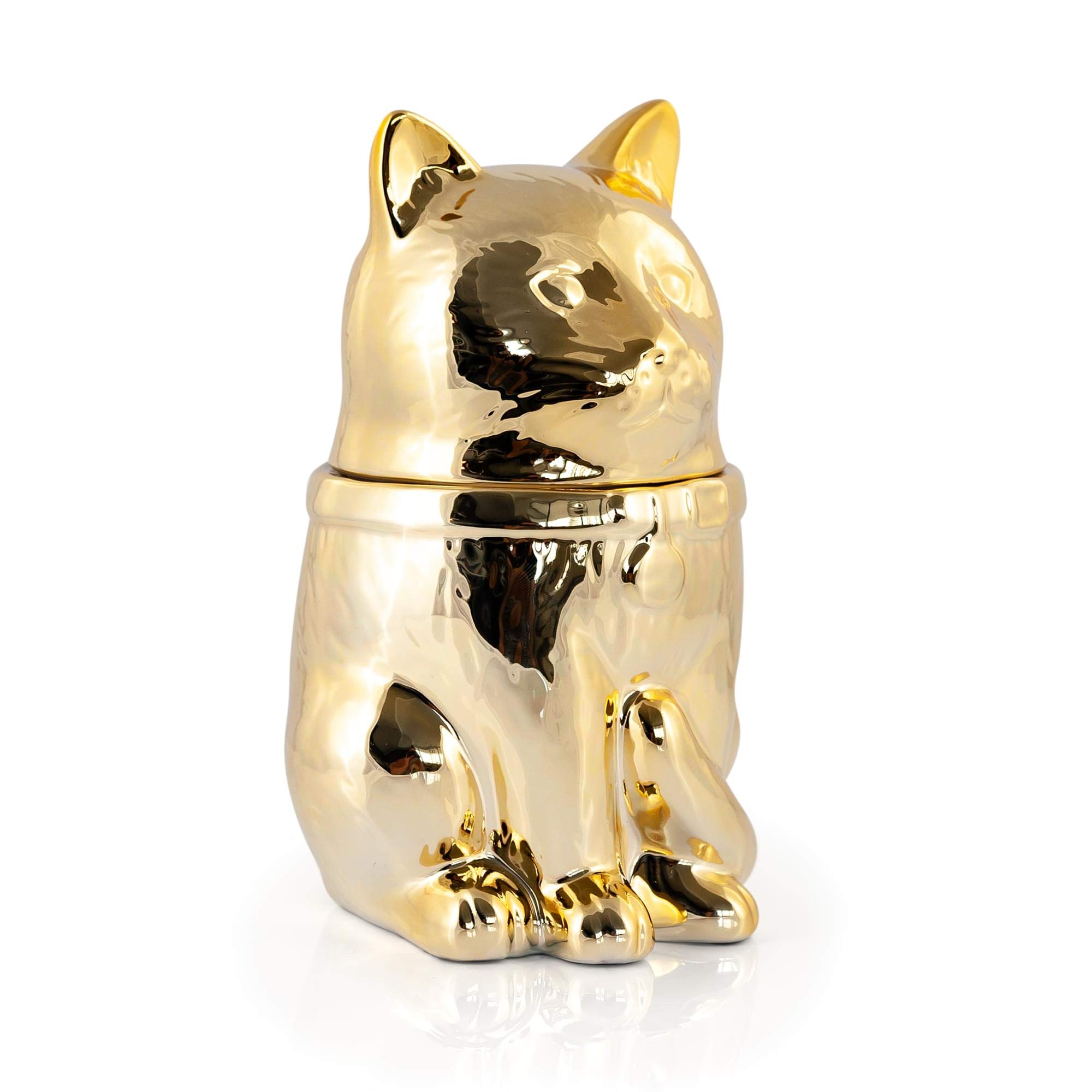 Marvel Goose The Cat Cookie Jar - Gold Ceramic -2 Marvel Goose The Cat Cookie Jar - Gold Ceramic -2