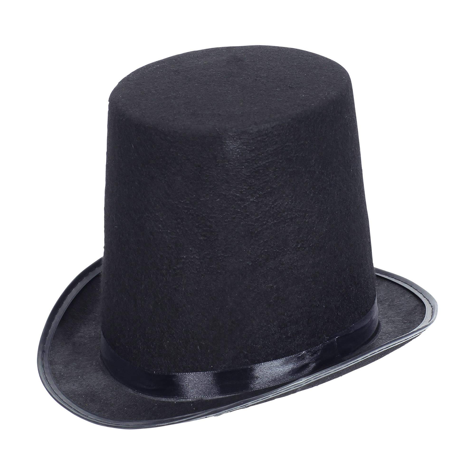 Felt Extra Tall Top Hat 20Cm Hat One Size Regular Fancy Dress Accessory