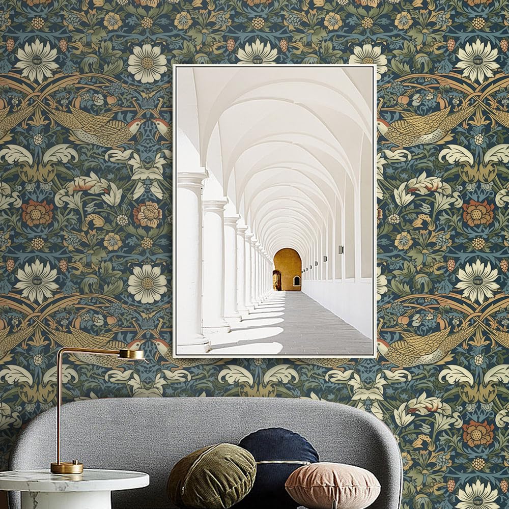SOEWIOU Abstract Leaf Wallpaper,44.5 * 300 CM Symmetrical Peel and Stick Wallpaper Flower/Leaf/Bird Waterproof Contact Paper for Living Room Bedroom Washroom Cabinet Wall - Image 3