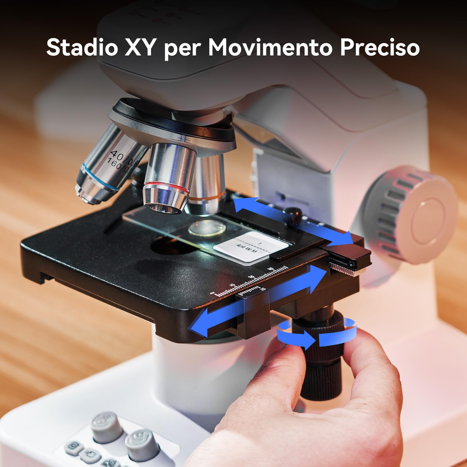 TOMLOV DM301 Max Microscopio Biologico per Adulti Bambini: 7" HDMI Microscopio Digitale con Scala di Misurazione Integrata, 3 Lenti, Tavolino Meccanico, Doppia LED, Compatibile con Telefono, PC&TV