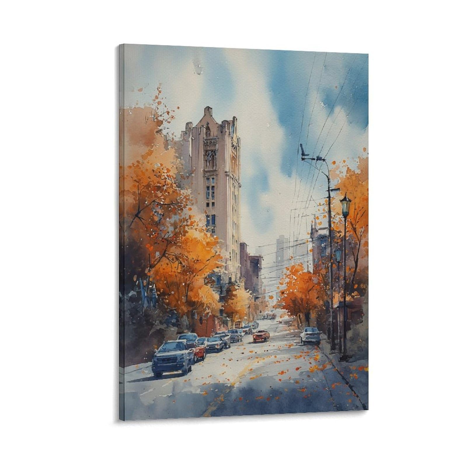CNAHEIZ WINNIPEG Painting Manitoba 20x30inch(50x75cm) Vintage Travel Poster Watercolor Canvas Art