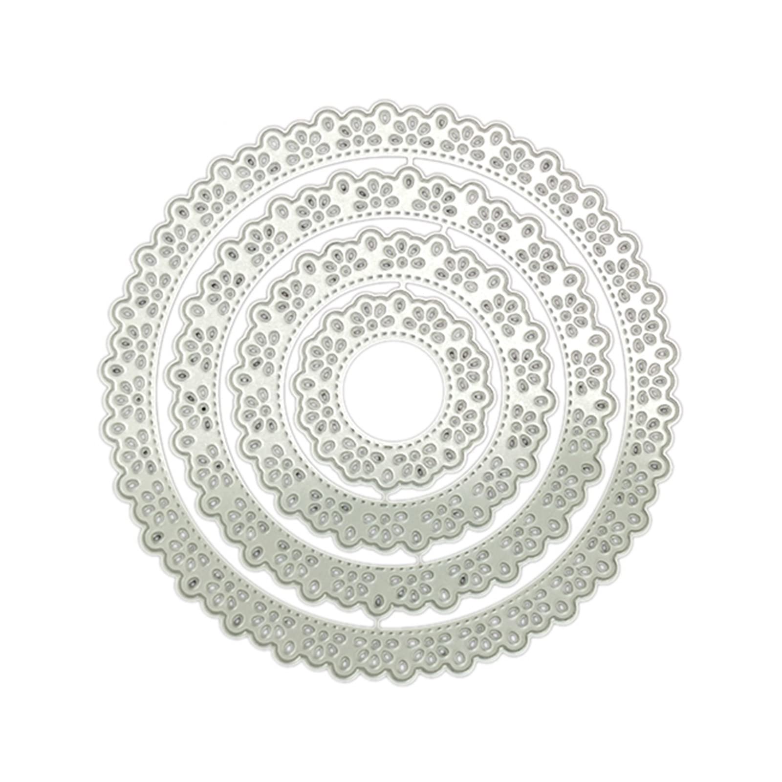 Nucelit Creative Round Coasters Die Cuts Floral Border Cutting Dies Embossing Stencil for Scrapbook Album Paper Card Coasters Metal Die Cuts Embossing Stencil Cutting Dies Lace Border Round for Card