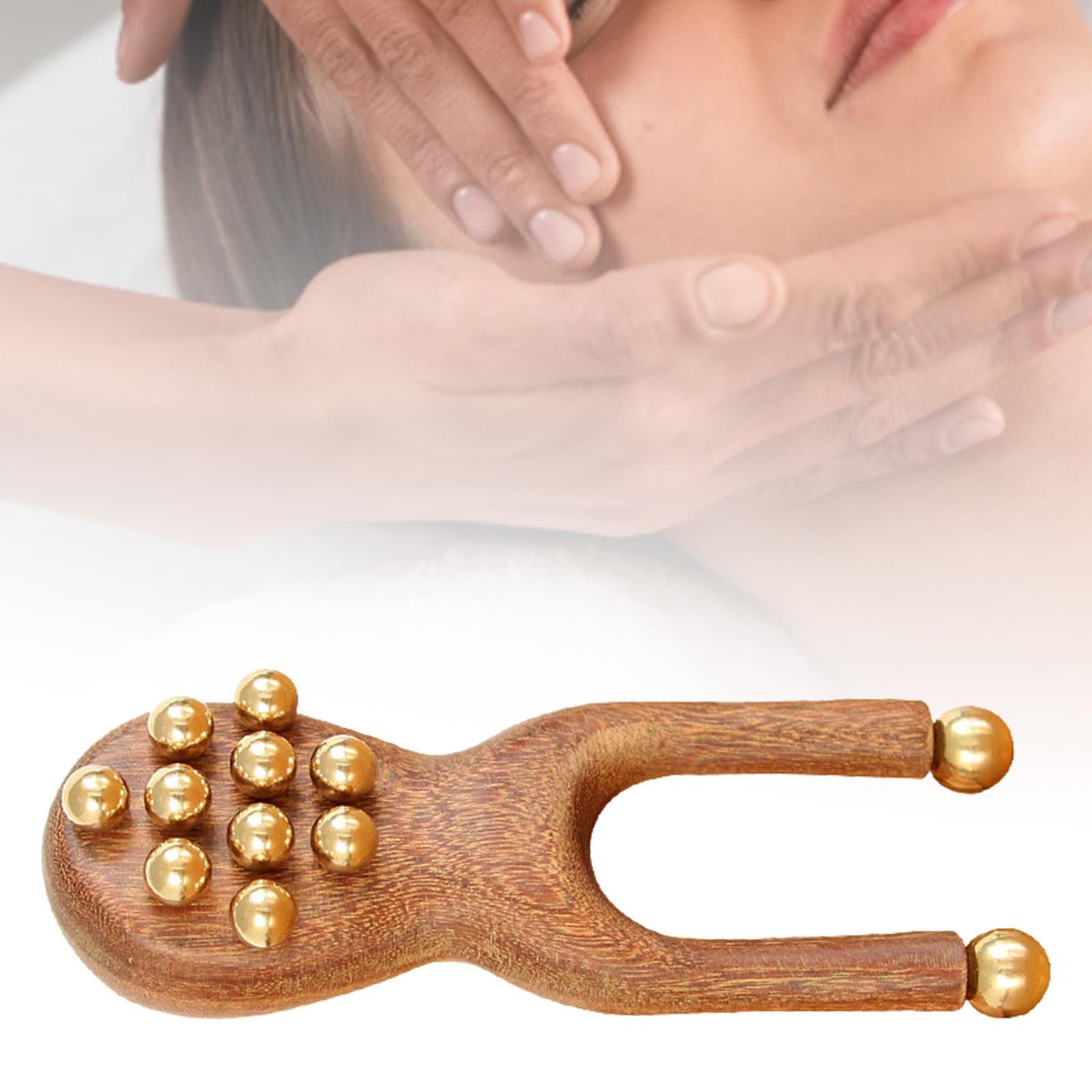 Oshhni Rodillos de madera para masaje facial Guasha, fáciles de usar, portátiles, ligeros, para masaje facial manual, regalo para mujeres y hombres.