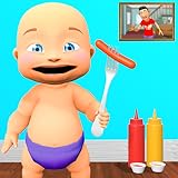 小さないたずらな赤ちゃんの幸せな家族の楽しい冒険 2024