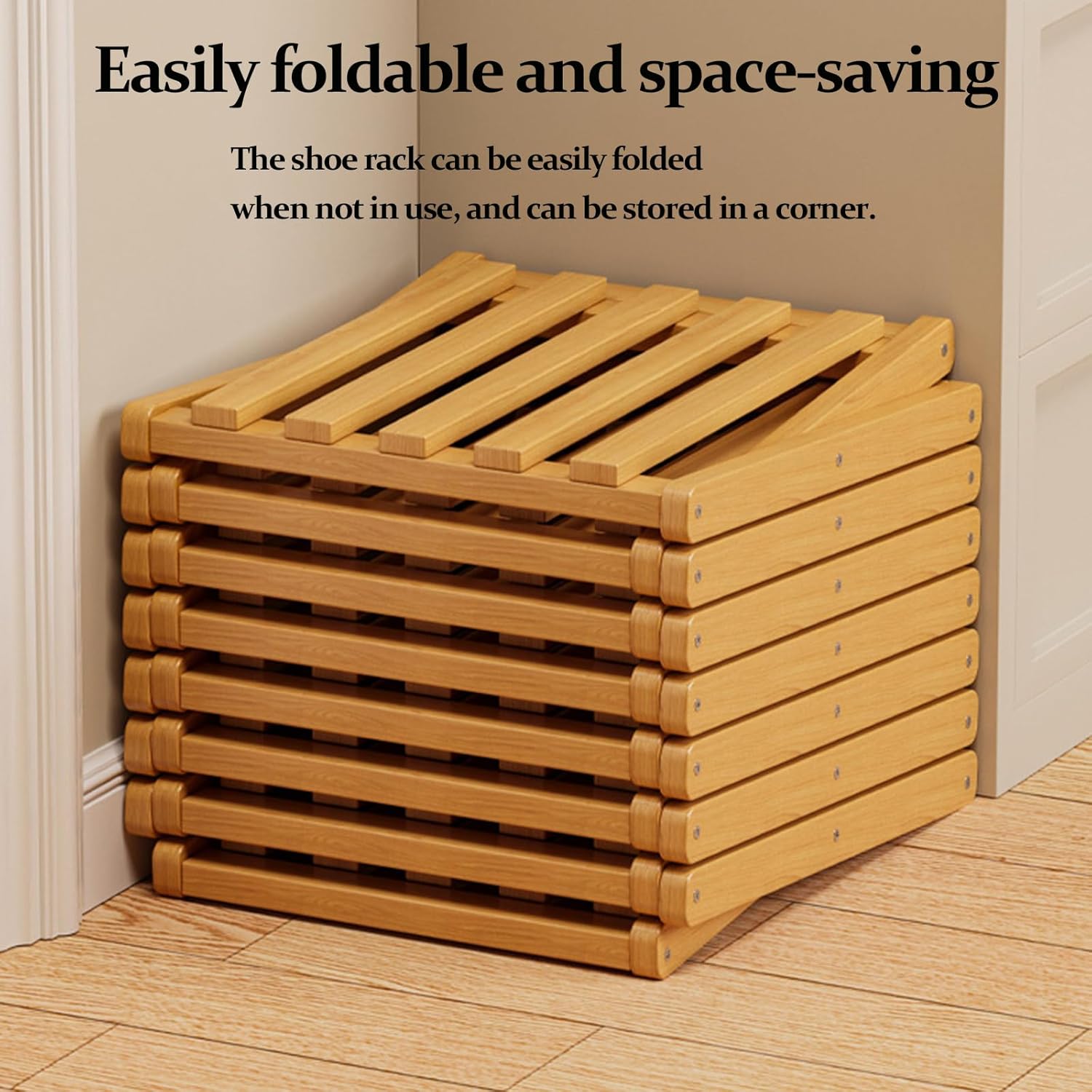 The 9-Tier Bamboo Rack: 3-Tier, 6-Tier, and 9-Tier No-Assembly Storage Solution, Bamboo Rack: No-Assembly Storage Solution! Bamboo Expandable Shoe Rack, Folding Bamboos Shoe Racks (Brown, 6Tier)