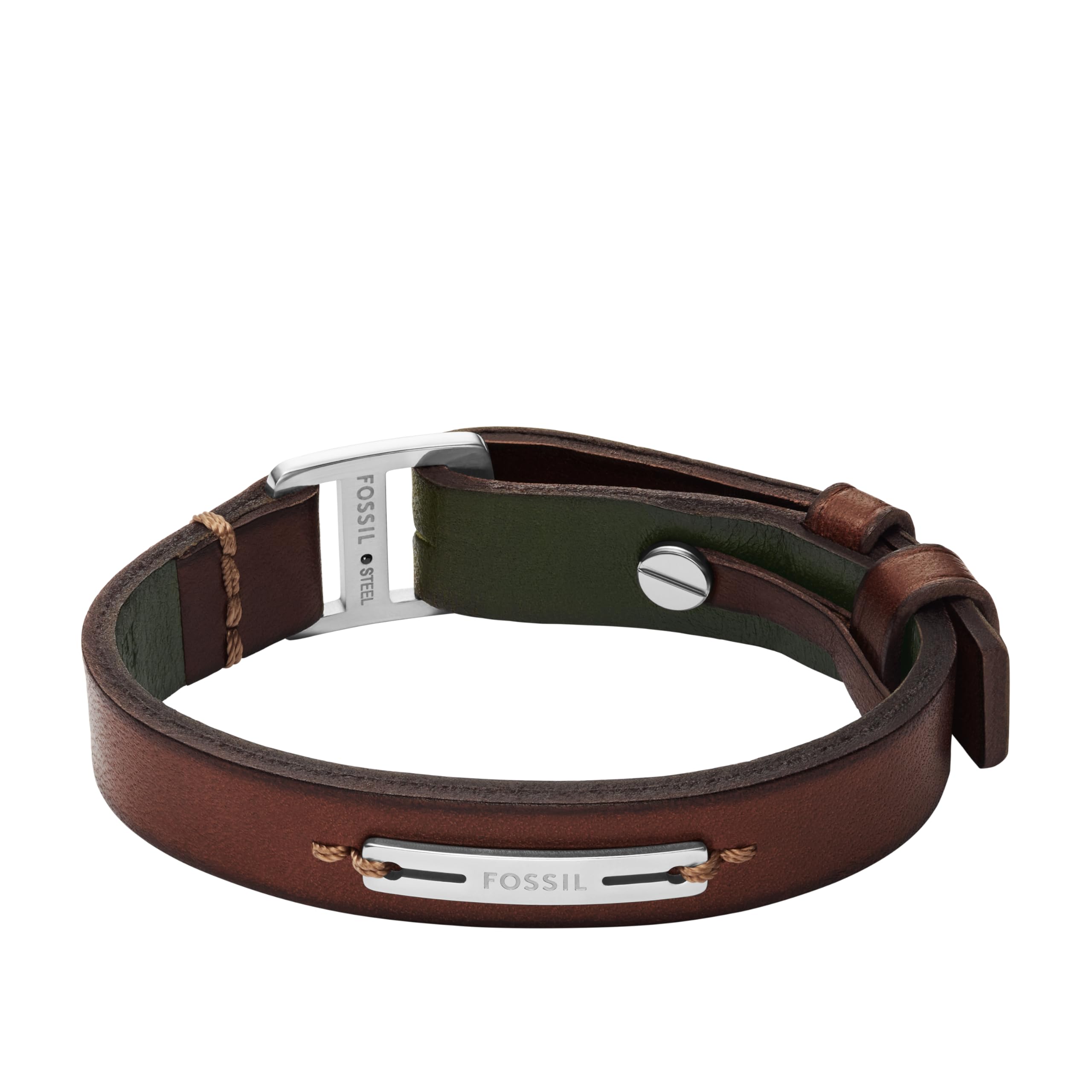 Fossil Men's All Stacked Up Leather Bracelet